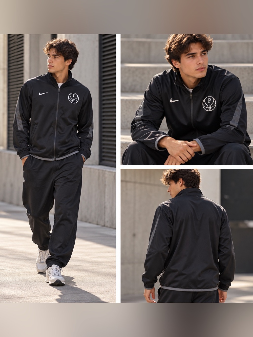 Nike Full Zip Track Jacket Men’s Medium Black Athletic Training Jacket